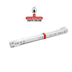 JUEGO GUIA METALICA CORREDERA BLANCA CON RUEDAS PARA CAJON CON RODILLOS.