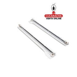JUEGO GUIA METALICA CORREDERA BLANCA CON RUEDAS PARA CAJON CON RODILLOS.