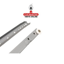 JUEGO GUIA METALICA CAJONES CORREDERA GRIS METALIZADO CON RUEDAS PARA CAJON CON RODILLOS.