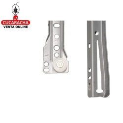 JUEGO GUIA METALICA CORREDERA GRIS METALIZADO CON RUEDAS PARA CAJON CON RODILLOS.