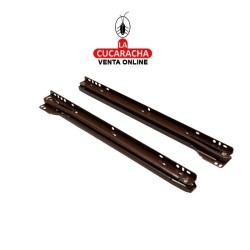 JUEGO GUIA METALICA CAJONES CORREDERA MARRON CON RUEDAS PARA CAJON CON RODILLOS.