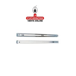 JUEGO GUIA METALICA CAJONES CORREDERA CON BOLAS PARA CAJON EXTRACCION PARCIAL MODELO 25.