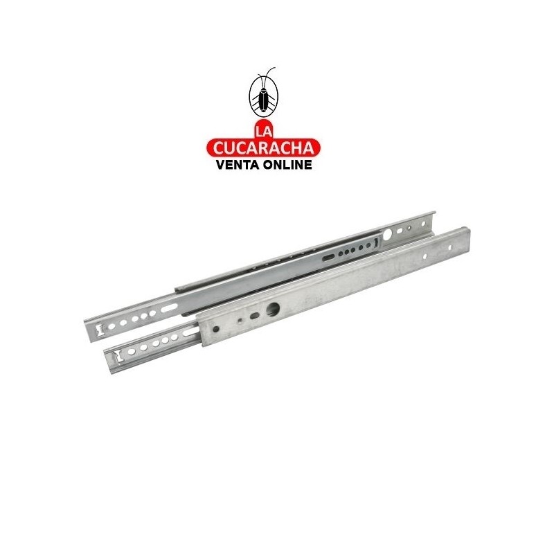 JUEGO GUIA METALICA CAJONES CORREDERA CON BOLAS PARA CAJON EXTRACCION PARCIAL MODELO 26.
