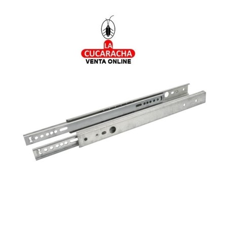 JUEGO GUIA METALICA CAJONES CORREDERA CON BOLAS PARA CAJON EXTRACCION PARCIAL MODELO 26.