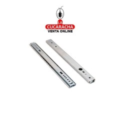 JUEGO GUIA METALICA CAJONES CORREDERA CON BOLAS PARA CAJON EXTRACCION PARCIAL MODELO 26.