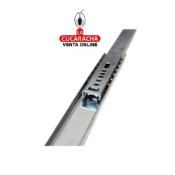 JUEGO GUIA METALICA CAJONES CORREDERA CON BOLAS PARA CAJON EXTRACCION PARCIAL MODELO 26.