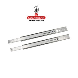 JUEGO GUIA METALICA CAJONES CORREDERA CON BOLAS PARA CAJON EXTRACCION PARCIAL MODELO 26.