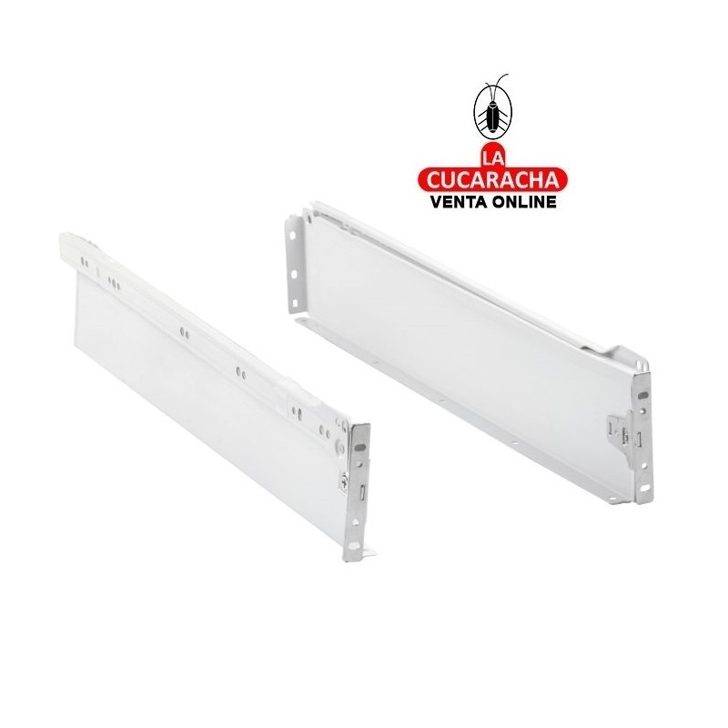 JUEGO GUIA METALICA CAJONES CORREDERA CON RUEDAS Y LATERAL DE CAJON MODELO 30.