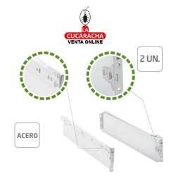 JUEGO GUIA METALICA CAJONES CORREDERA CON RUEDAS Y LATERAL DE CAJON MODELO 30.