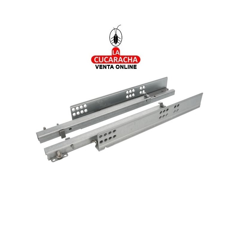 JUEGO GUIA METALICA CAJONES EXTRACCION PARCIAL AUTOCIERRE SUAVE MODELO 40.