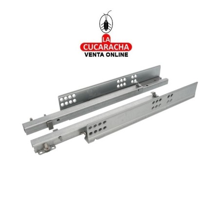 JUEGO GUIA METALICA CAJONES EXTRACCION PARCIAL AUTOCIERRE SUAVE MODELO 40.