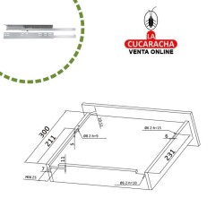 JUEGO GUIA METALICA CAJONES EXTRACCION PARCIAL AUTOCIERRE SUAVE MODELO 40.