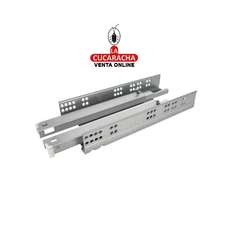 GUIA METALICA CAJONES EXTRACCION TOTAL AUTOCIERRE SUAVE MODELO 42.