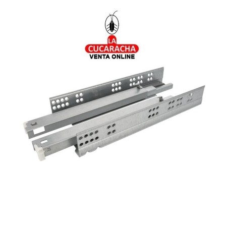 GUIA METALICA CAJONES EXTRACCION TOTAL AUTOCIERRE SUAVE MODELO 42.