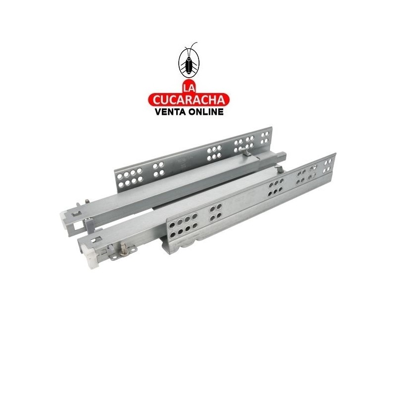 GUIA METALICA CAJONES EXTRACCION TOTAL APERTURA PRESION AUTOCIERRE SUAVE MODELO 45.