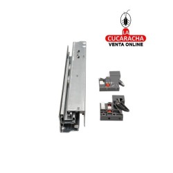 GUIA METALICA CAJONES EXTRACCION TOTAL APERTURA PRESION AUTOCIERRE SUAVE MODELO 45.