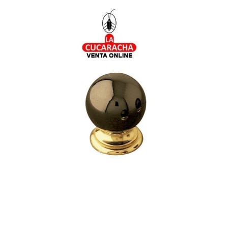 POMO DE ZAMAK BOLA MUEBLE NIQUELADO NEGRO-ORO MODELO 63.