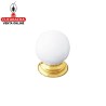 POMO DE ZAMAK BOLA MUEBLE BLANCO-ORO MODELO 64.