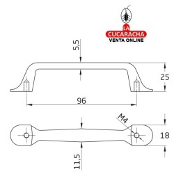 TIRADOR DE ZAMAK PARA MUEBLE MODELO 70.