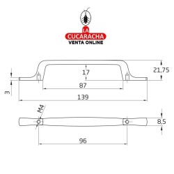 TIRADOR DE ZAMAK PARA MUEBLE-CROMADO BRILLO-MODELO 71.