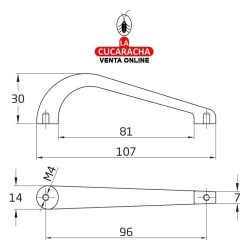 TIRADOR DE ZAMAK PARA MUEBLE MODELO 72.