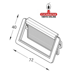 TIRADOR DE ZAMAK DE TARJETA PARA MUEBLE MODELO 295.