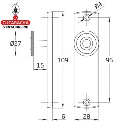 ESCUDO TIRADOR DE ZAMAK PARA ARMARIOS MODELO 19.