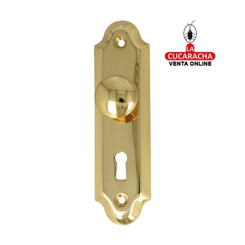 ESCUDO TIRADOR DE LATON CON BOCALLAVE PARA ARMARIOS MODELO 25.