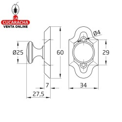 ESCUDO TIRADOR DE LATON PARA ARMARIOS MODELO 31.