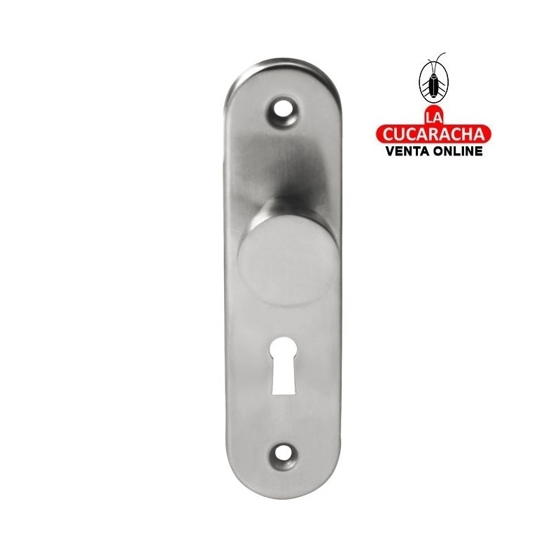 ESCUDO TIRADOR DE ACERO INOX CON BOCALLAVE PARA ARMARIOS MODELO 41.