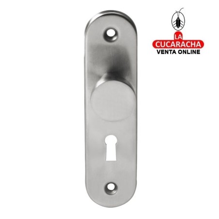 ESCUDO TIRADOR DE ACERO INOX CON BOCALLAVE PARA ARMARIOS MODELO 41.