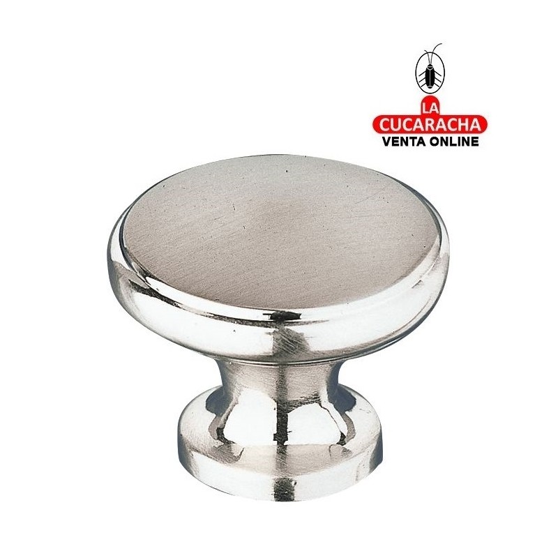 POMO DE ZAMAK PARA MUEBLE NIQUEL CEPILLADO MODELO 310.