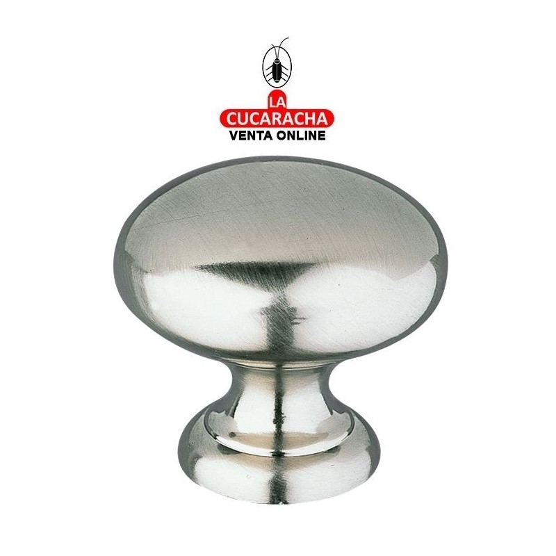 POMO DE ZAMAK PARA MUEBLE NIQUEL CEPILLADO MODELO 320.