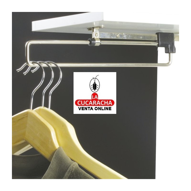 CUELGAPERCHAS DE ACERO EXTENSIBLE INSTALAR ARMARIO MODELO 12.