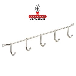 COLGADOR DE ACERO 5 GANCHOS...