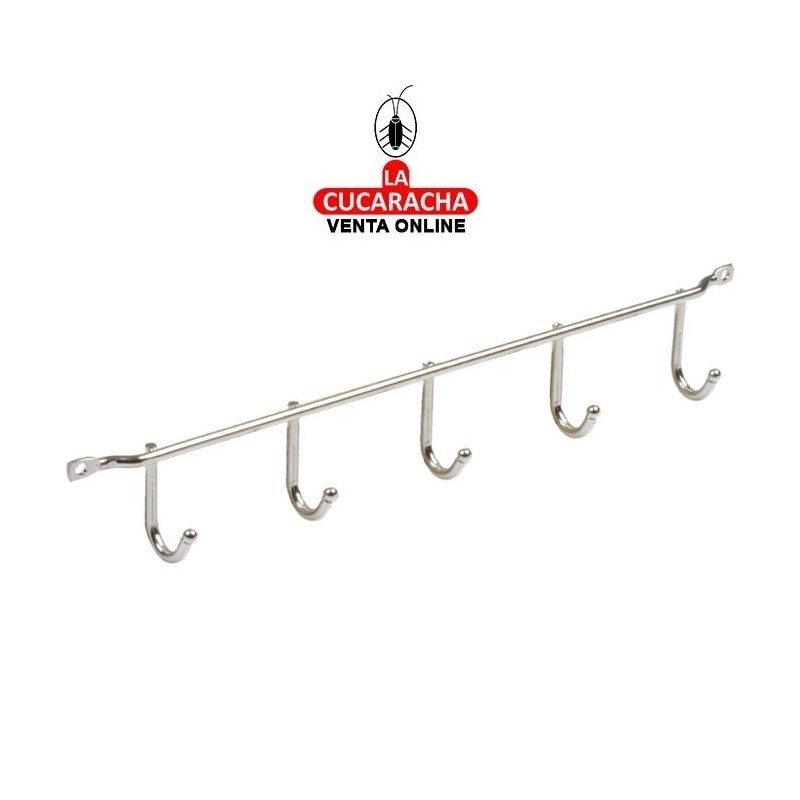 COLGADOR DE ACERO 5 GANCHOS INSTALAR ARMARIO MODELO 80.