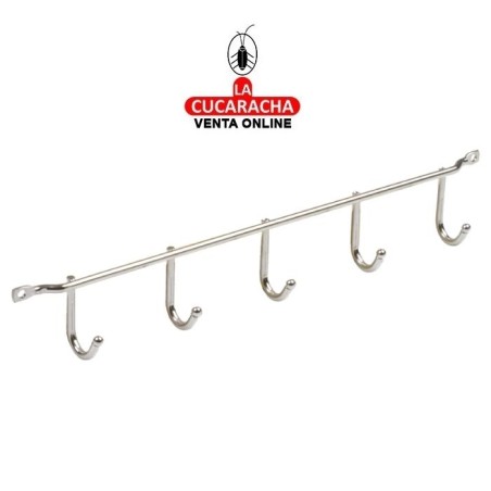 COLGADOR DE ACERO 5 GANCHOS INSTALAR ARMARIO MODELO 80.