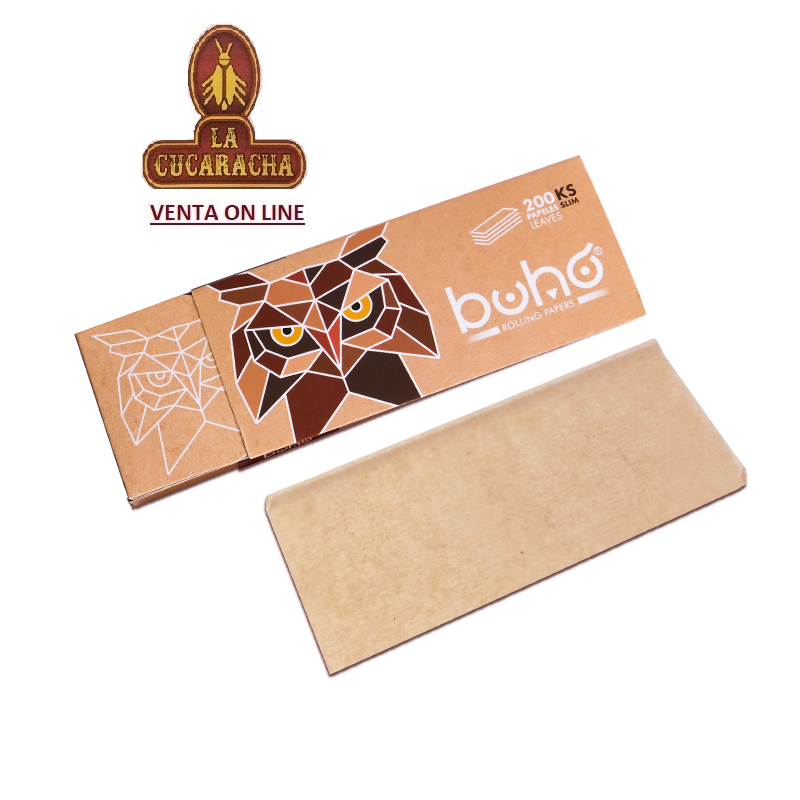 CAJA 40-LIBRO 200 HOJAS PAPEL LIAR buho NATURAL KING SIZE SLIM.