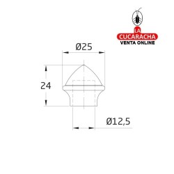 BOLSA 2-TERMINAL BARRA ARMARIO PIÑA DE PLASTICO PARA TUBO DE ø 12 mm. MODELO 41.