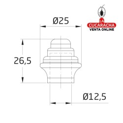 BOLSA 2-TERMINAL BARRA ARMARIO BELLOTA DE PLASTICO PARA TUBO DE ø 12 mm. MODELO 40.