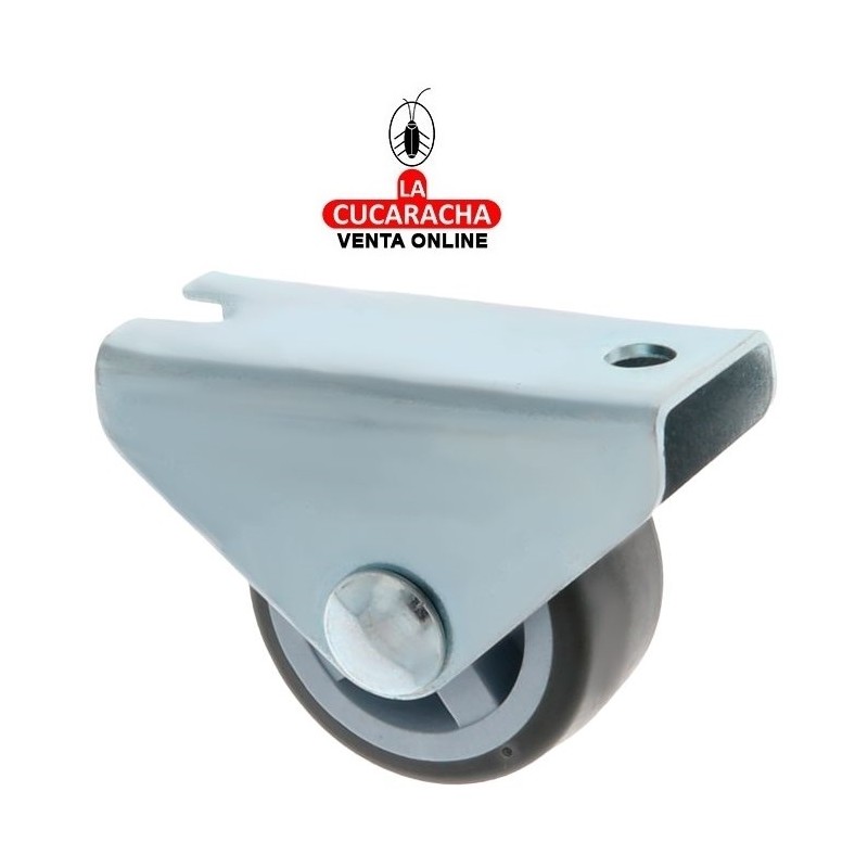 RUEDA GOMA NEGRA SOPORTE FIJO ACERO CINCADO MOBILIARIO OFICINA MODELO 1301.