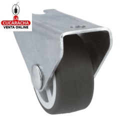 RUEDA GOMA NEGRA SOPORTE FIJO ACERO CINCADO MOBILIARIO OFICINA MODELO 1301.