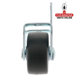 RUEDA GOMA GRIS NUCLEO POLIPROPILENO NEGRO SOPORTE LATERAL FIJO ACERO CINCADO MOBILIARIO OFICINA MODELO 1306.