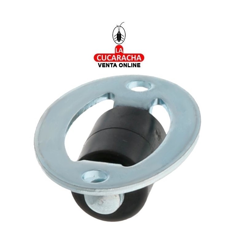 RUEDA NYLON NEGRO SOPORTE LATERAL FIJO ACERO CINCADO PARA CAJONES MODELO 1307.