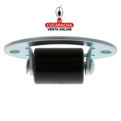 RUEDA NYLON NEGRO SOPORTE LATERAL FIJO ACERO CINCADO PARA CAJONES MODELO 1307.
