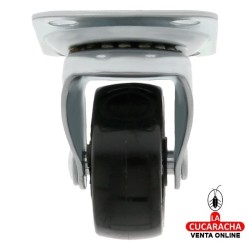 RUEDA NYLON NEGRO PLETINA GIRATORIA ACERO CINCADO PARA MOBILIARIO OFICINA MODELO 1308.