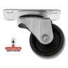RUEDA NYLON NEGRO PLETINA GIRATORIA ACERO CINCADO PARA MOBILIARIO OFICINA MODELO 1308.