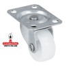 RUEDA NYLON BLANCO PLETINA GIRATORIA ACERO CINCADO PARA MOBILIARIO MODELO 1310.