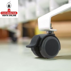 RUEDA NYLON NEGRO BANDA POLIURETANO GRIS PLETINA Y FRENO MOBILIARIO OFICINA MODELO 1506.