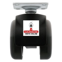 RUEDA NYLON NEGRO BANDA POLIURETANO GRIS PLETINA Y FRENO MOBILIARIO OFICINA MODELO 1506.